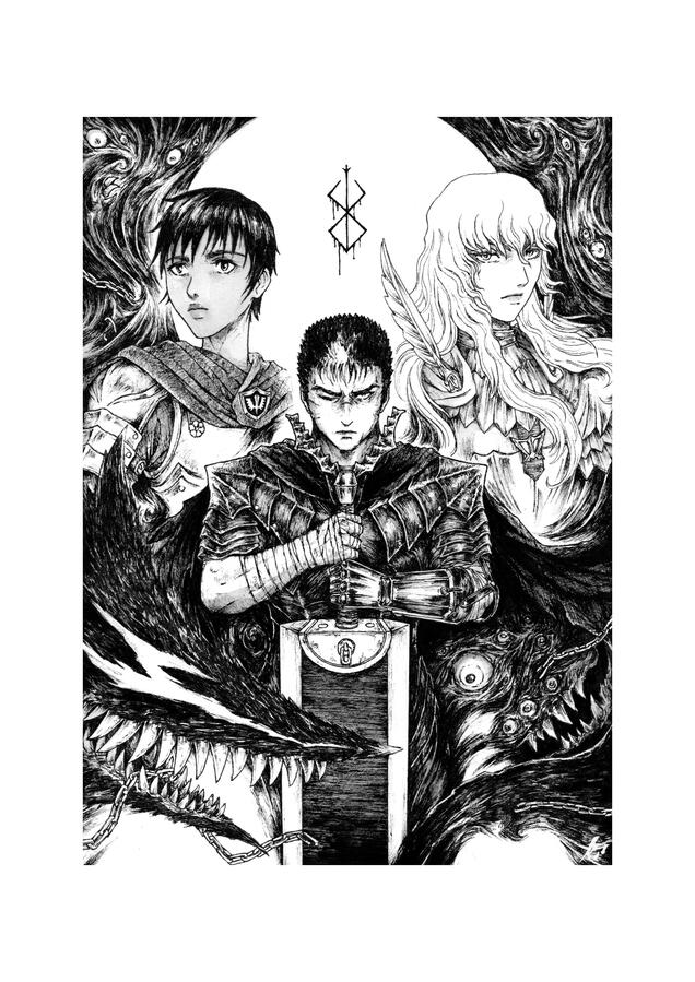 The struggler | Berserk fan art | High quality fine art giclée print | A4 print (21x29.7cm) | €24.99