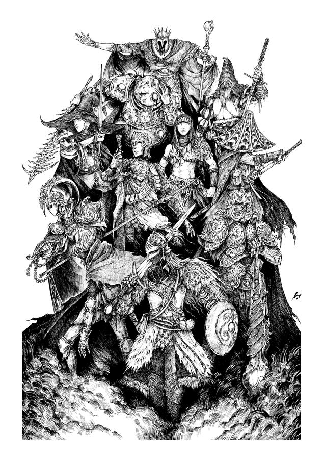 Tarnished of Roundtable hold | ER fan art | High quality fine art giclée print | A3 print (29.7x42cm) | €32.99