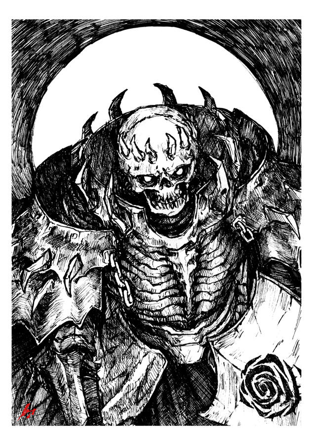 Skull knight | Berserk fan art | High quality fine art giclée print | A5 print (14.8x21cm) | € 14.99